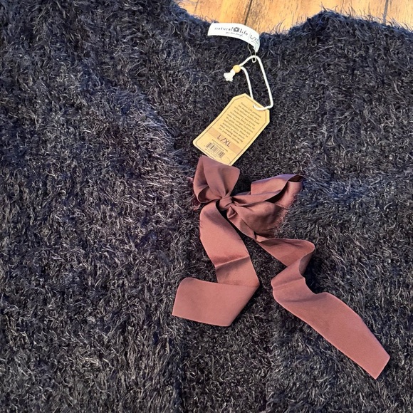 NWT Natural Life Fuzzy Black Cardigan Sweater,L/XL,Comfy Soft Cropped Feminine - Picture 10 of 14